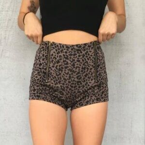 Urban Outfitters Lucca Couture Cheetah Zipper Shorts Size 0